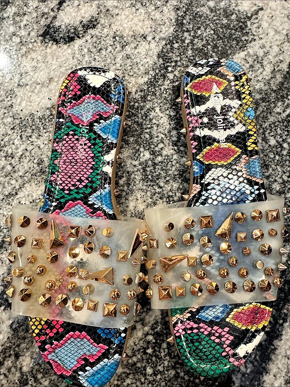 Multicolor Studded Sandals